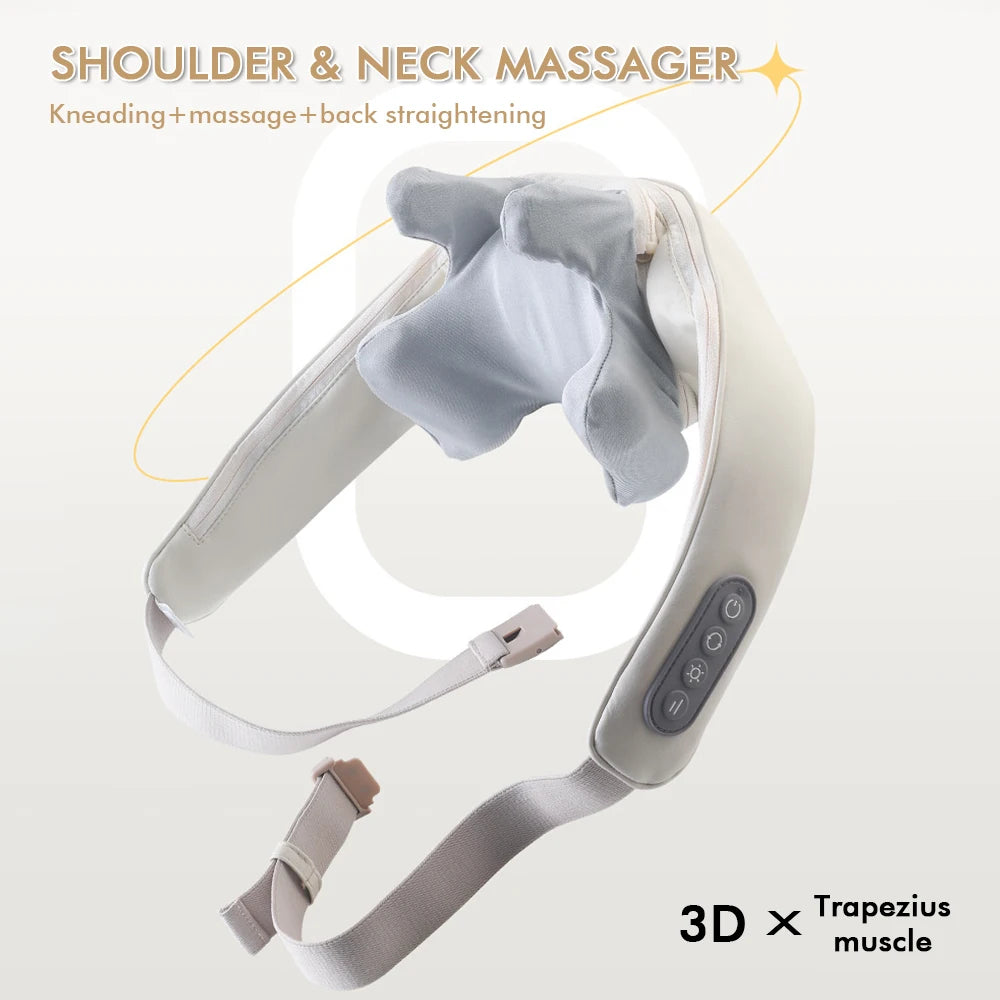 Massaggiatore Wireless per Collo e Schiena con Impasto Profondo – Wellune FlexiRelief
