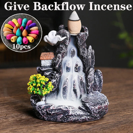 Bruciatore d’Incenso a Cascata in Resina – Wellune ZenFlow