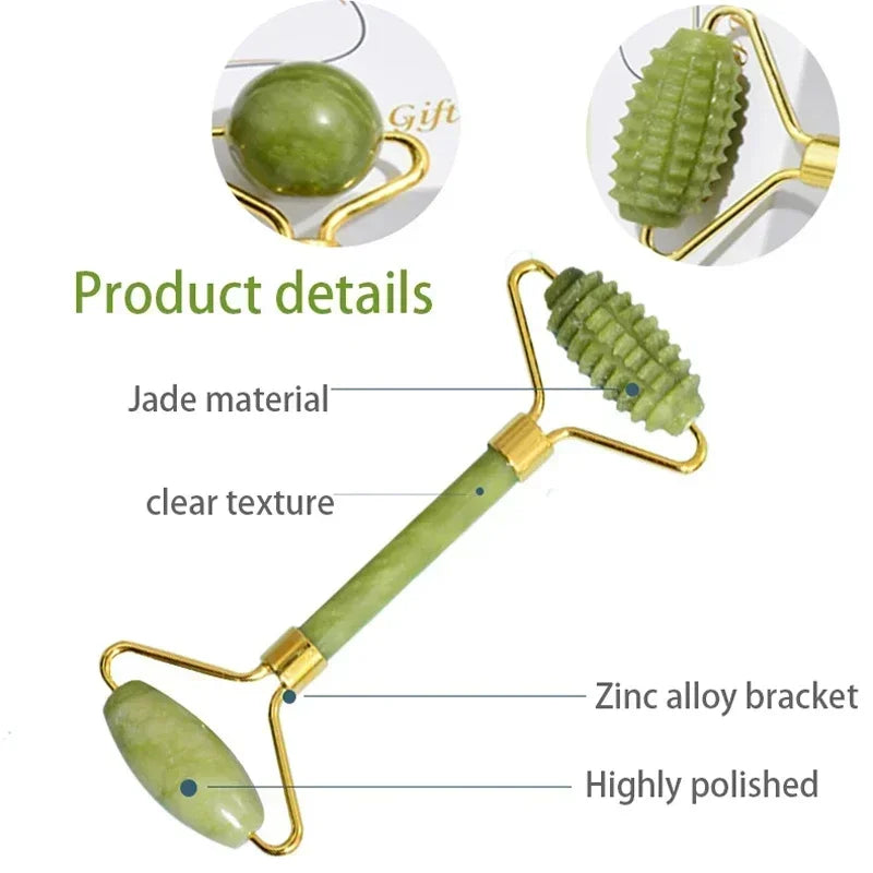 Set Massaggiatore Viso in Giada Naturale – Wellune GlowStone