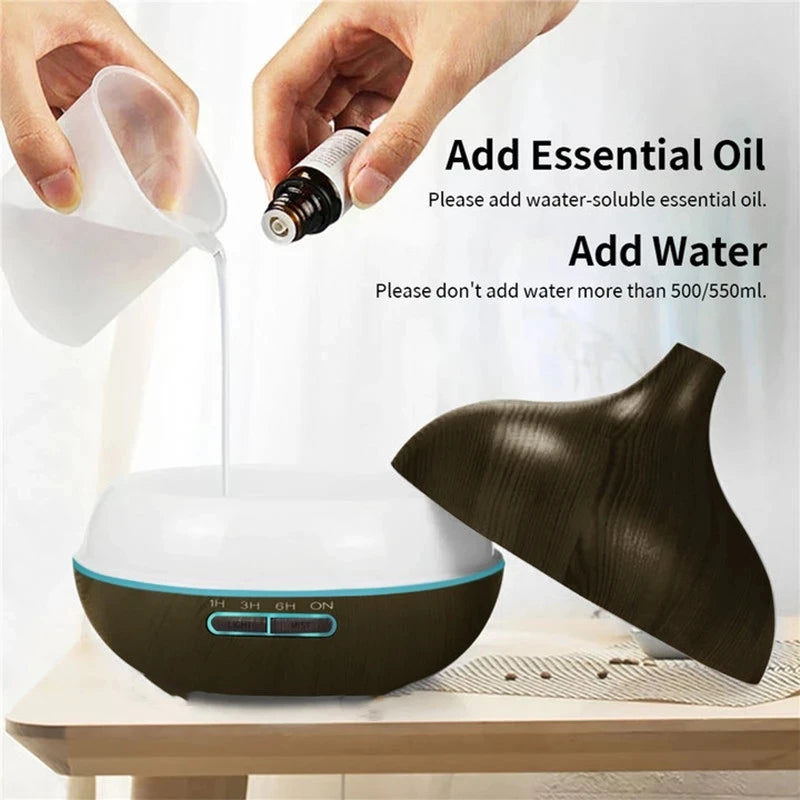 Diffusore Aromi a Ultrasuoni 550ml con LED 7 Colori – Wellune RelaxMist