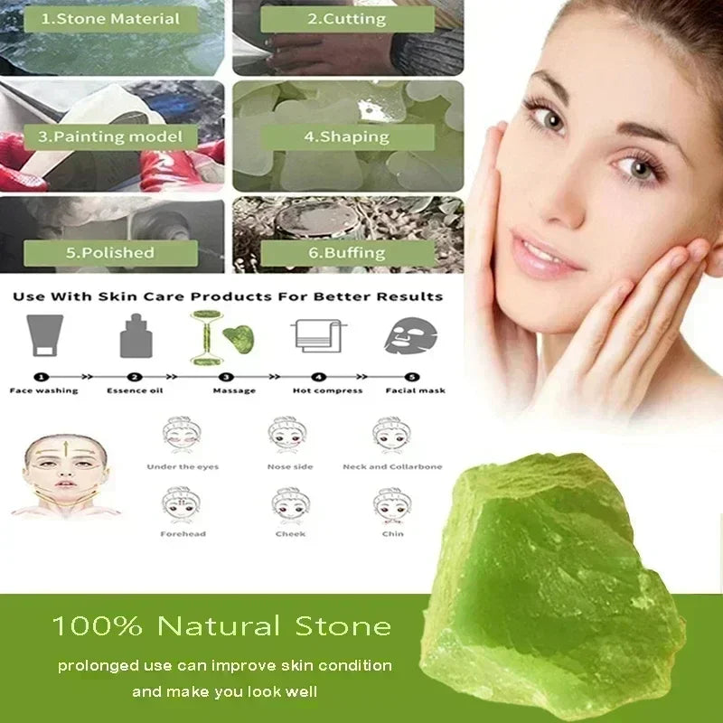 Set Massaggiatore Viso in Giada Naturale – Wellune GlowStone